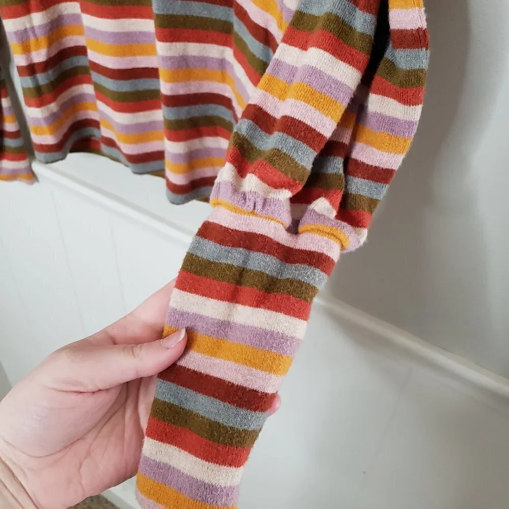 MADEWELL Stripe Puff Sleeve Scoop Neck Top
